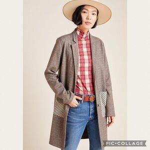 :Price Firm: Anthropologie Graham Longline Plaid Blazer